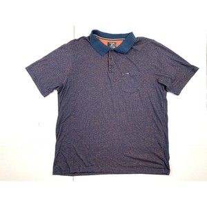 Hurley Nike Dri-Fit Polo Shirt Mens XL Blue Orange Short Sleeve Golf Activewear